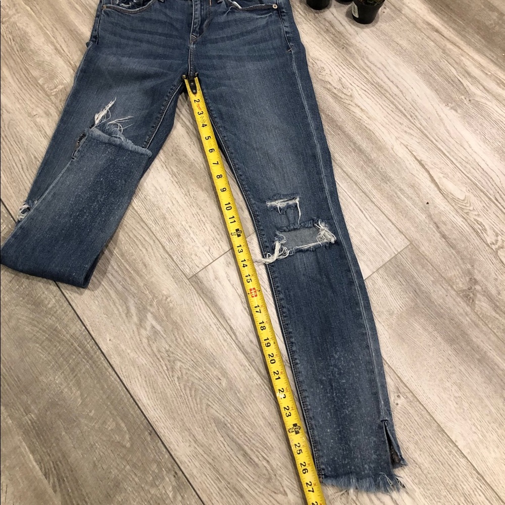 Express Mid Rise Ankle Jean Legging split hem 0R - Picture 4 of 8
